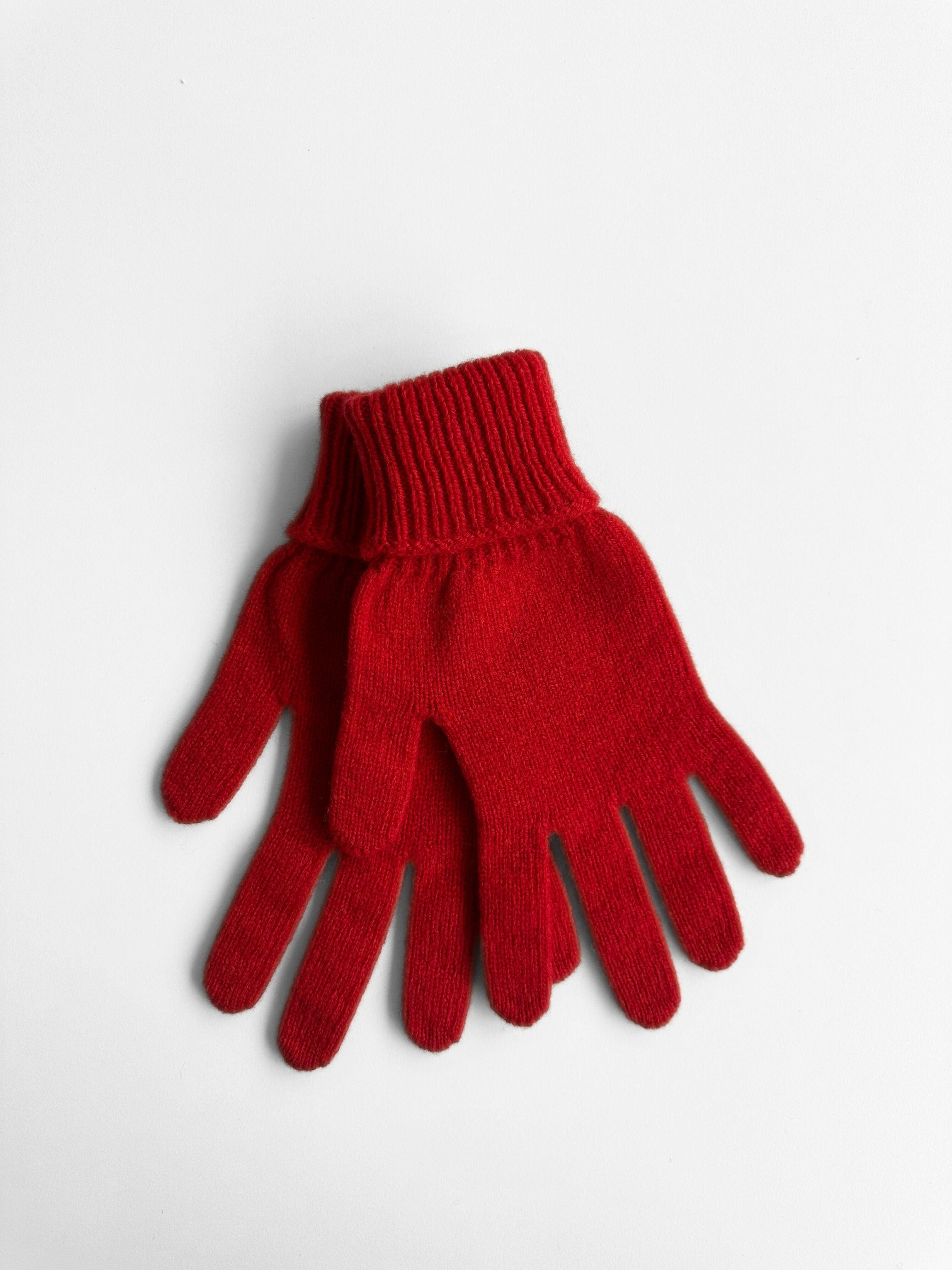 Merino Wool Gloves - Vermillion