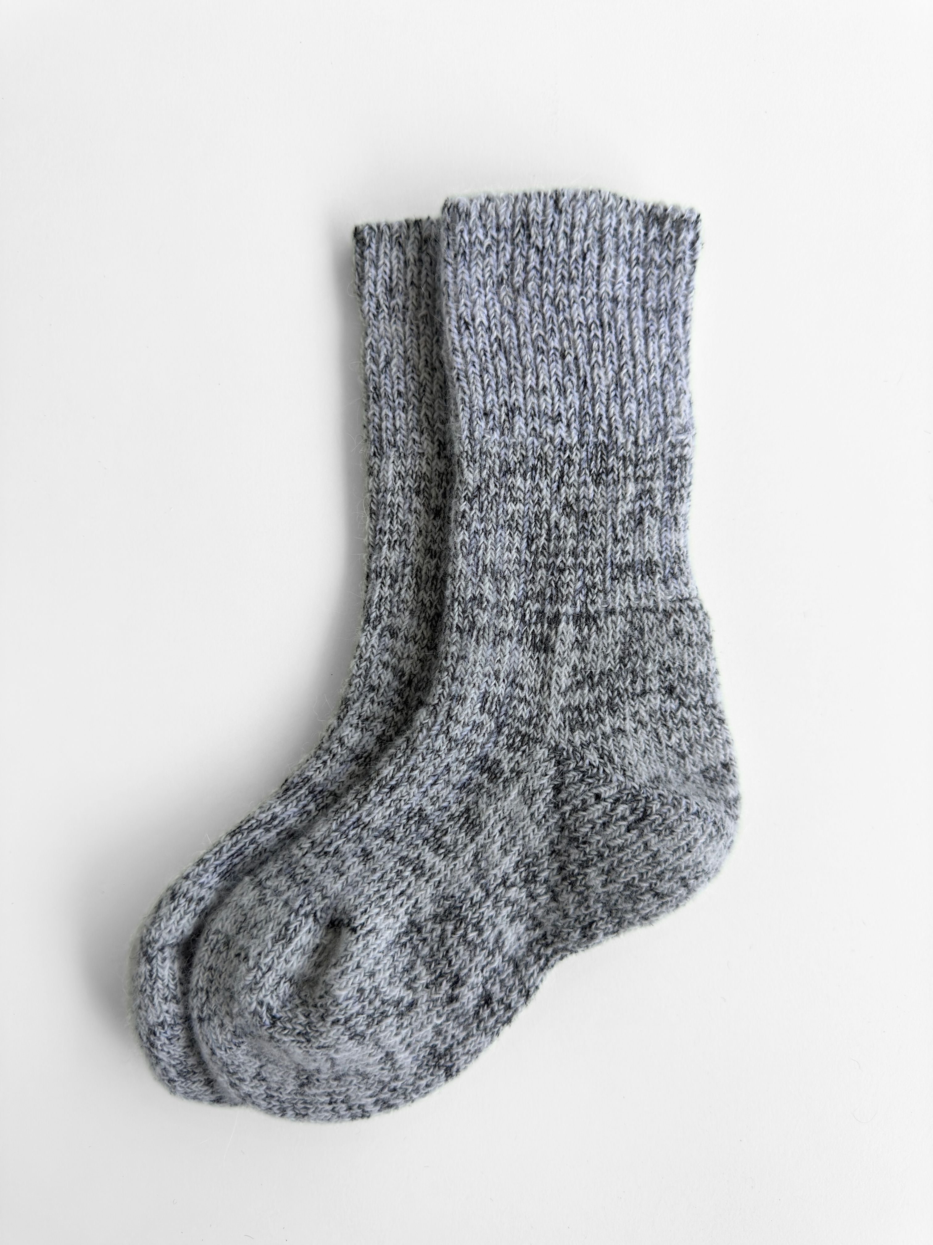 Children's Angora Socks - Grey Melange