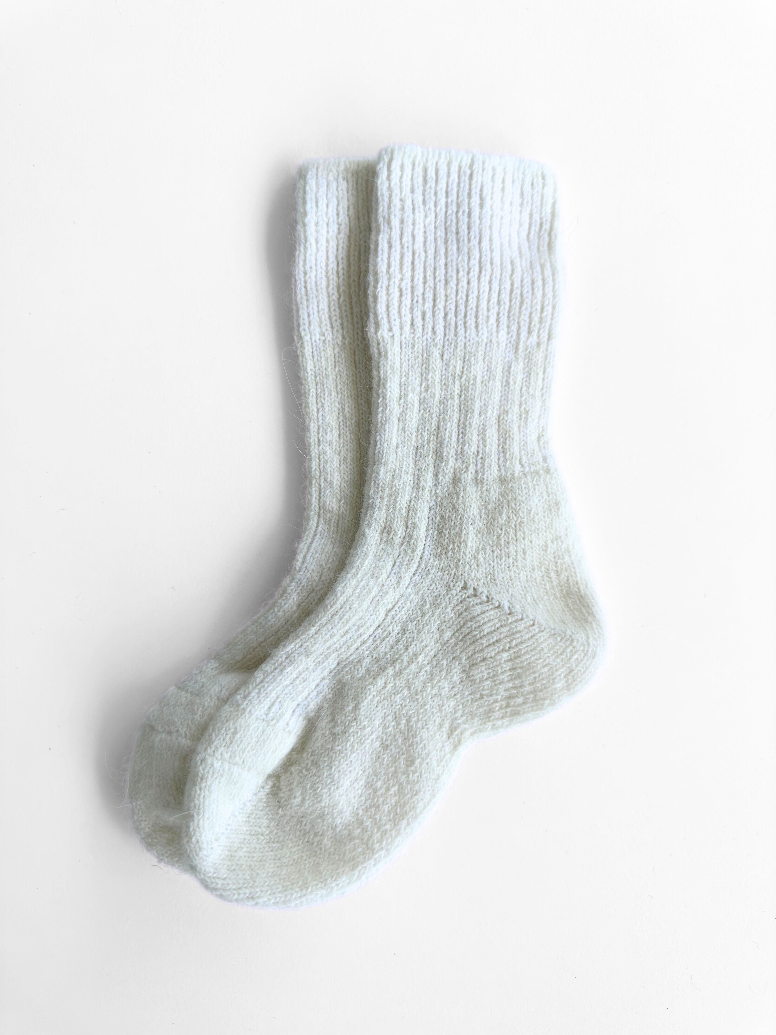 Children's Angora Socks - White