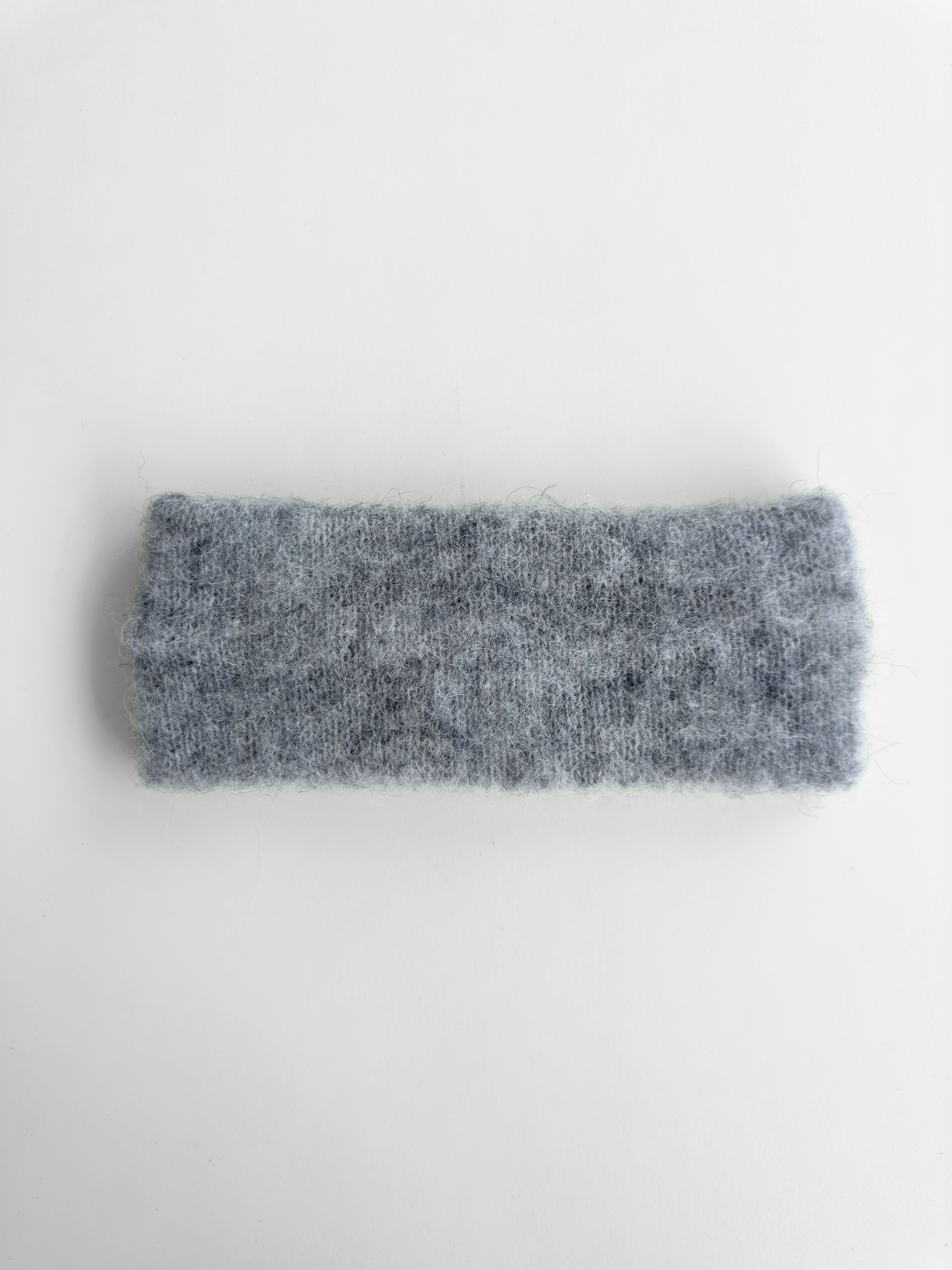 Knitted Brushed Headband - Grey
