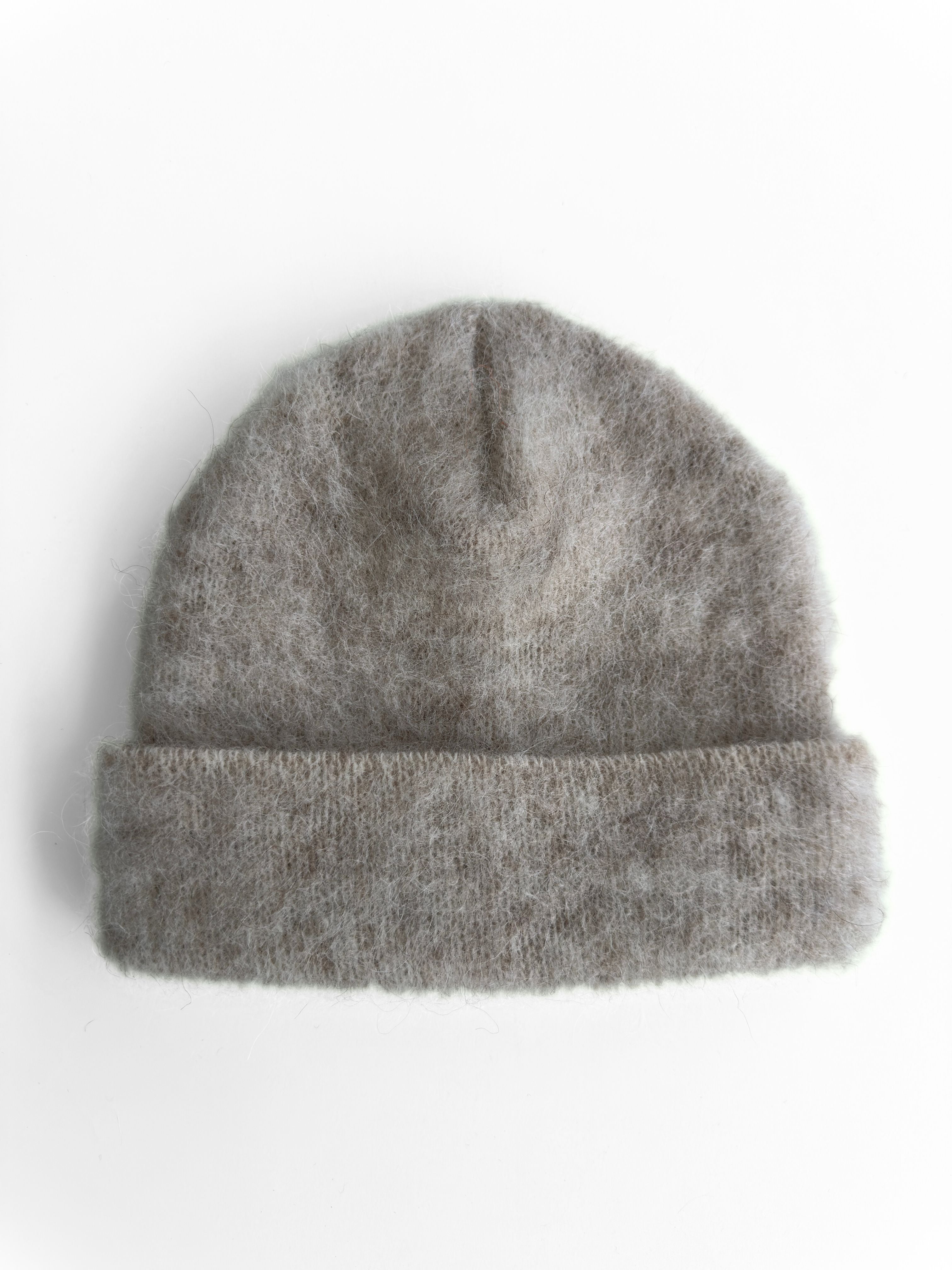 Knitted Brushed Hat - Natural