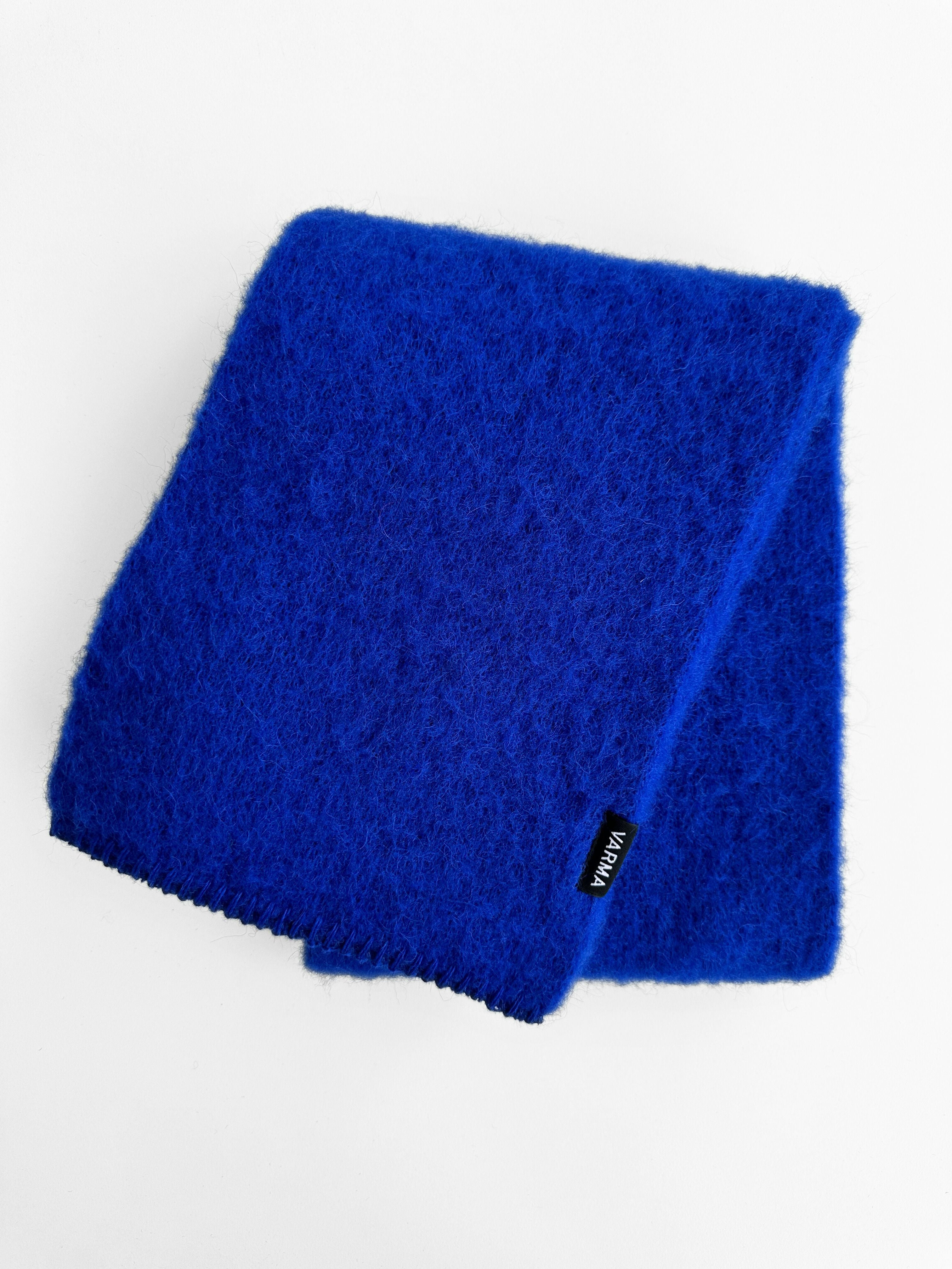 Knitted Brushed Scarf - Blue