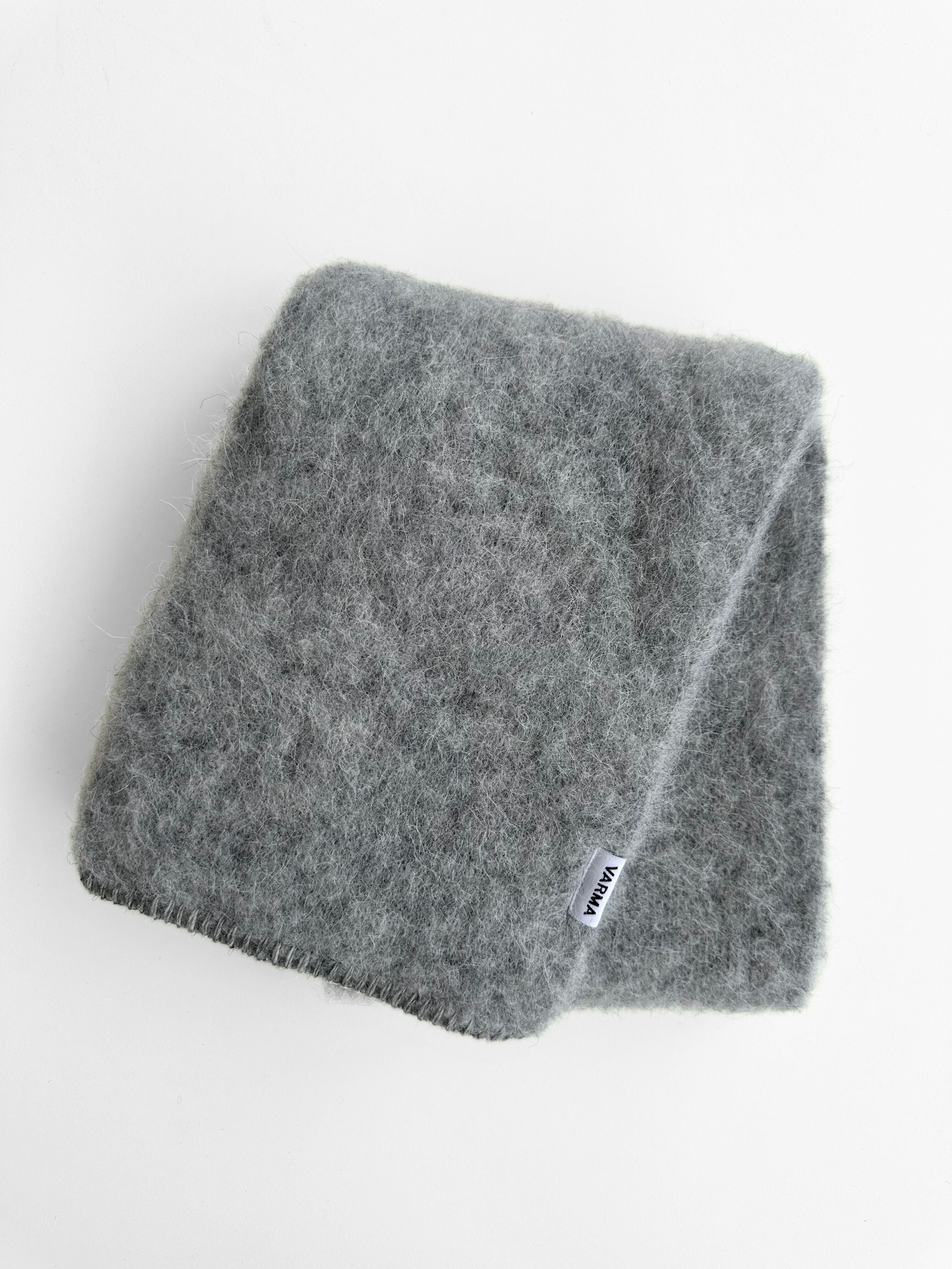 Knitted Brushed Scarf - Grey